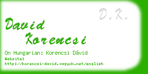david korencsi business card